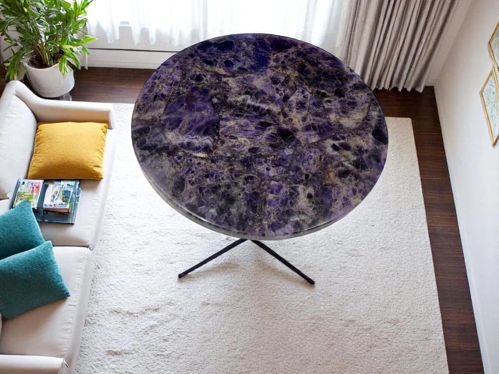  Amethyst Round Table Top : Natural Healing Crystal Properties