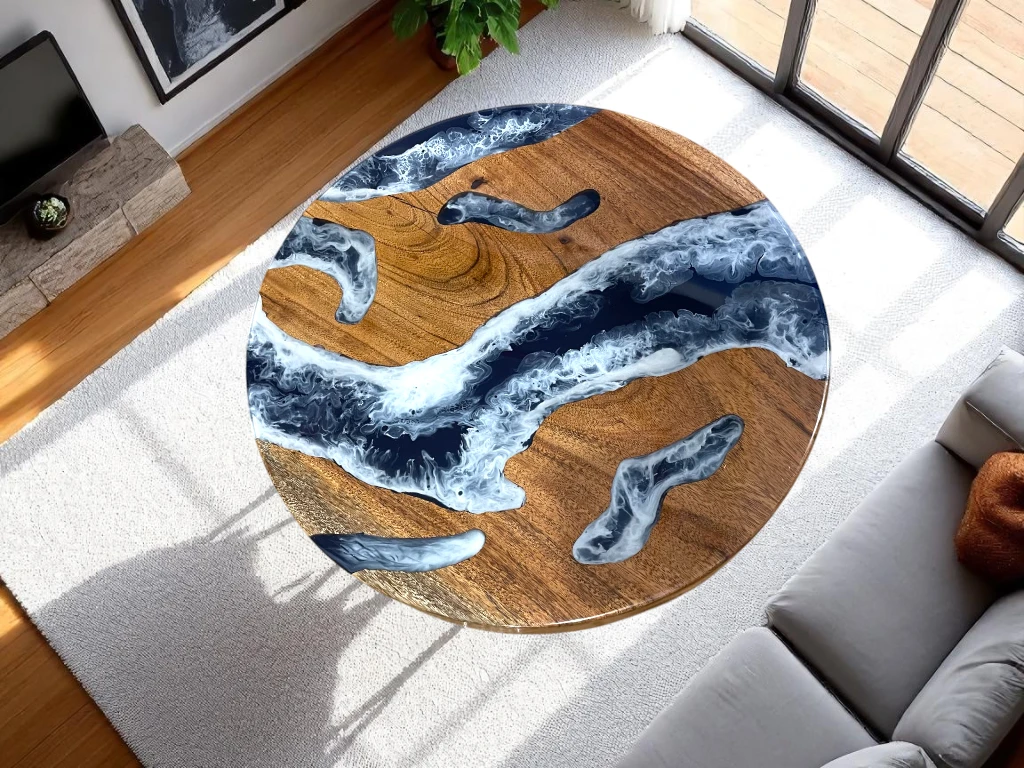 Bespoke Epoxy Wood Table – Elegant Centerpiece for Living Room