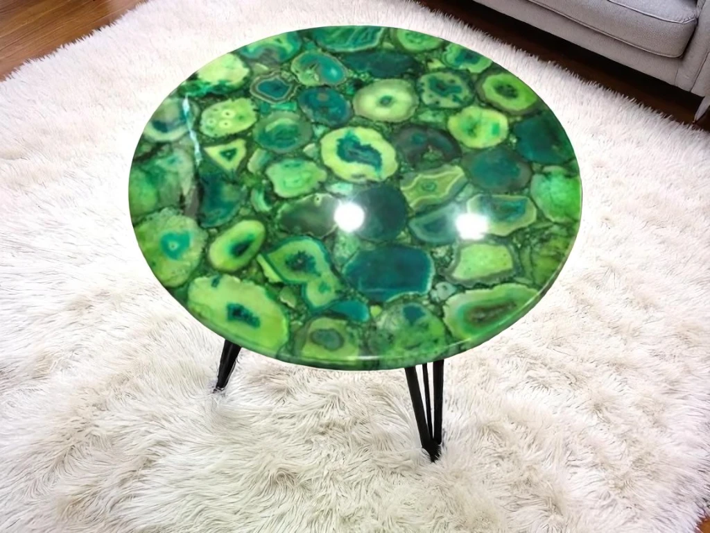 Buy Premium Green Agate Round Side Table Online