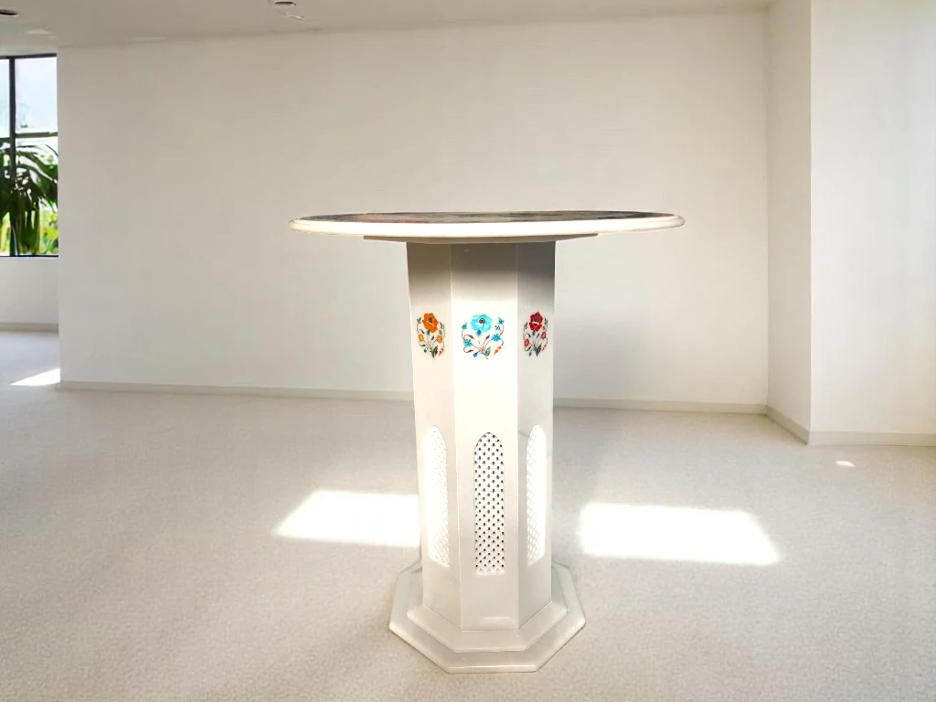 Designer Marble Base Corner Table for Luxurious Interiors - Order Now