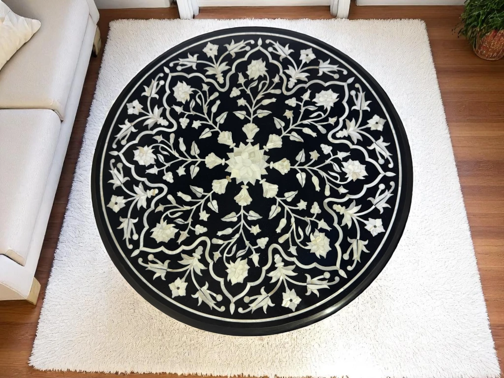 Pietradura Rectangular Dining Table with Adorable Marble Finish