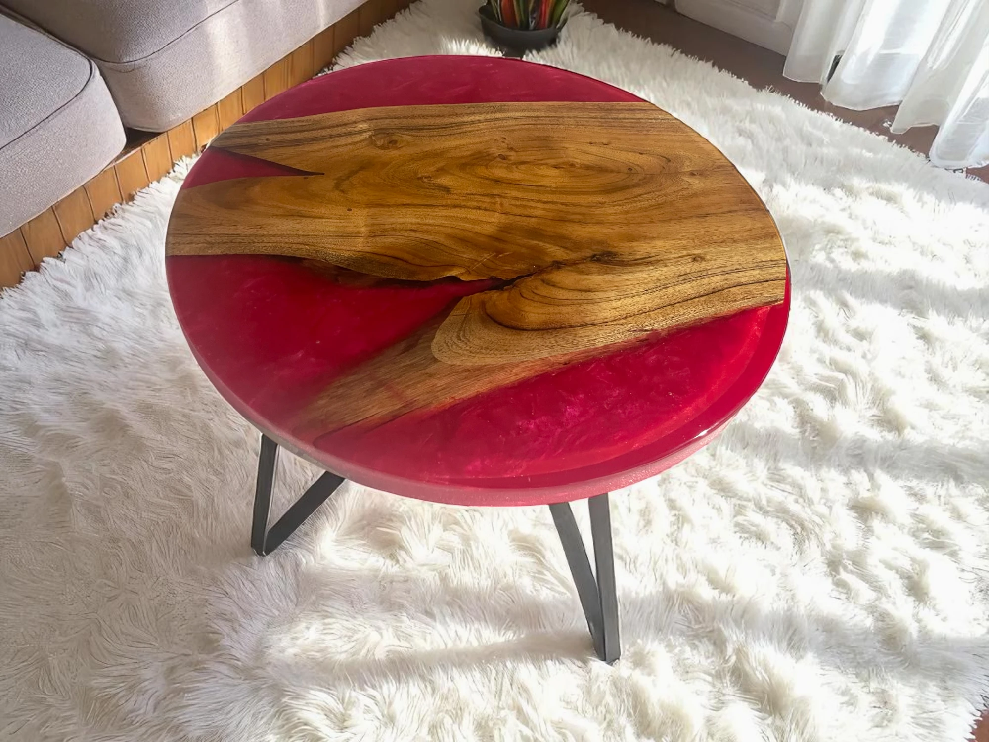 Gemstone Console Table with Mosaic Handmade Pattern