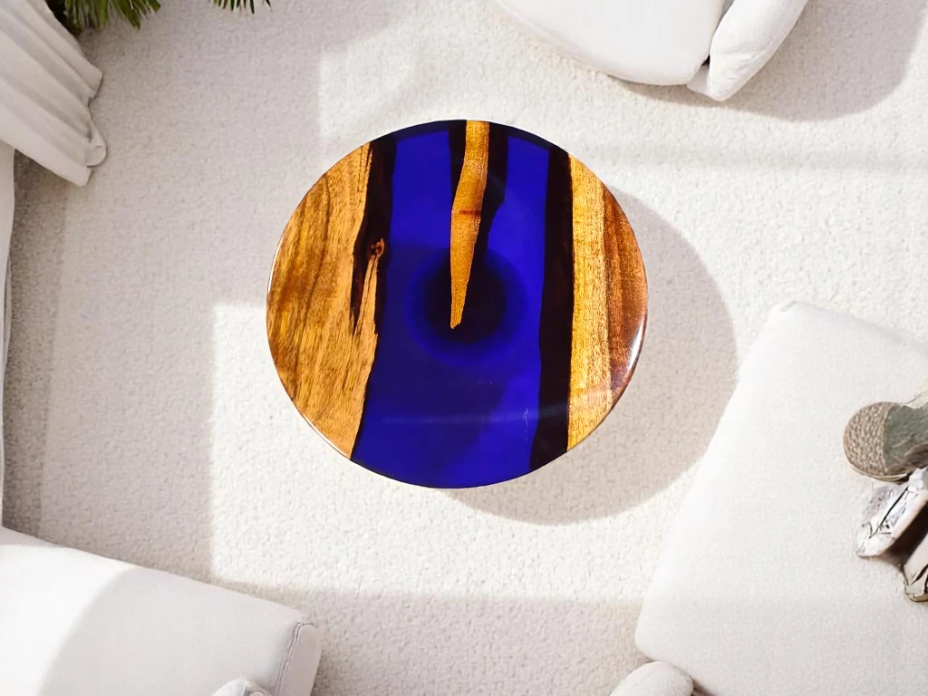 Dye Epoxy Round Coffee Table - Handmade Design