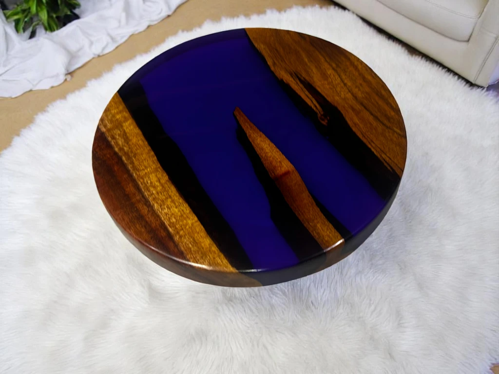 Dye Epoxy Round Coffee Table - Handmade Design