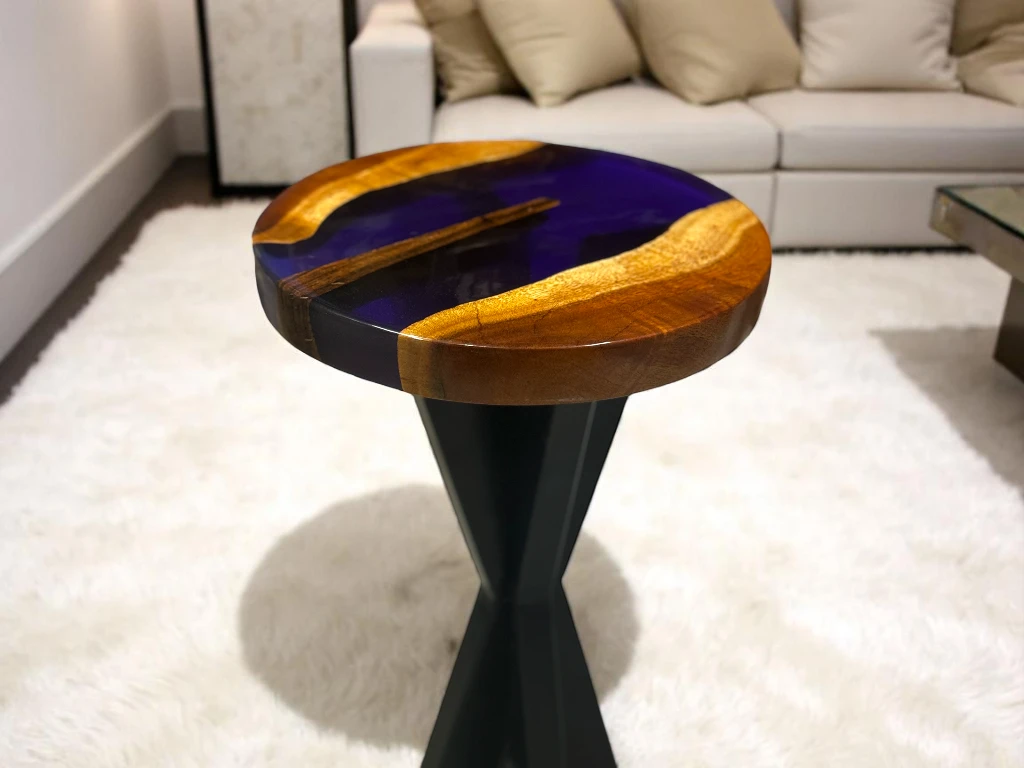 Dye Epoxy Round Coffee Table - Handmade Design