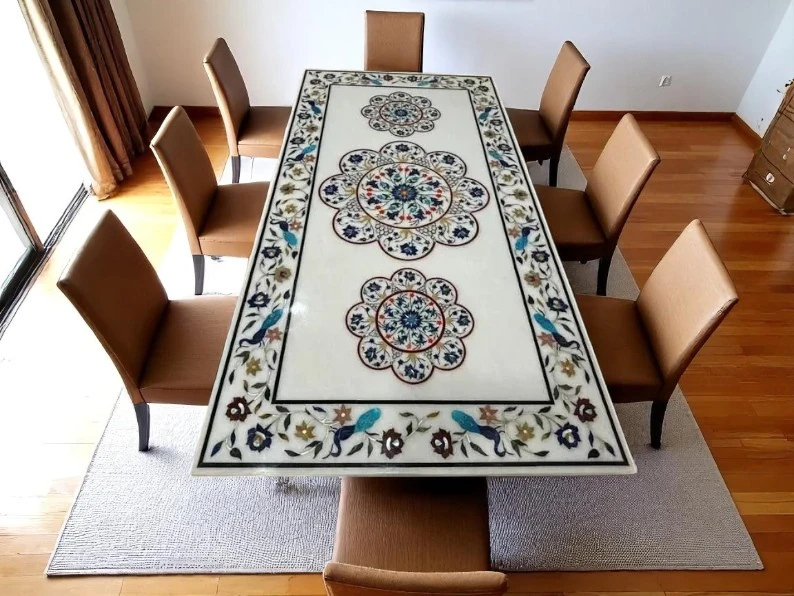 Patio Round Marble Table for Outdoor Decor