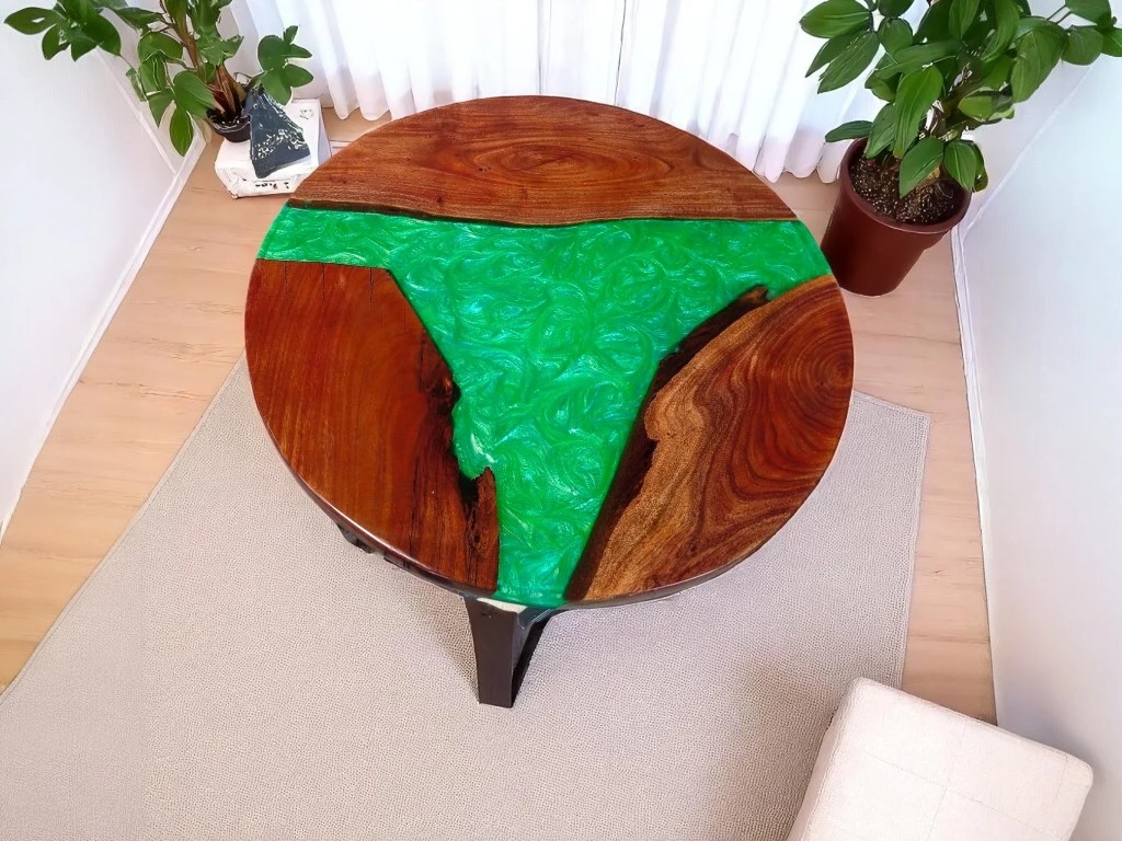 Exclusive Handmade Green Epoxy Table – Modern Interior Accent