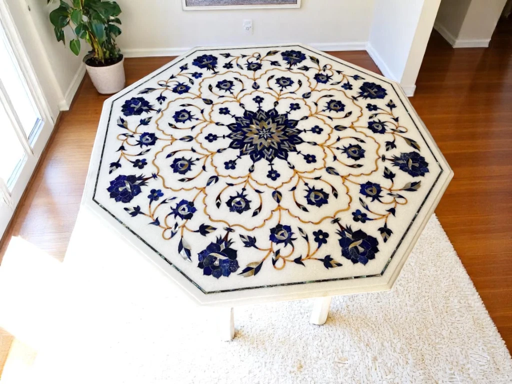 Exclusive White Marble Side Table Upgrade Your Guest  Room -Buy Now!