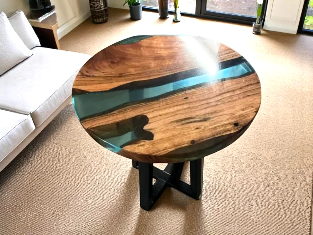 Exquisite Round Epoxy End Table  - Shop now