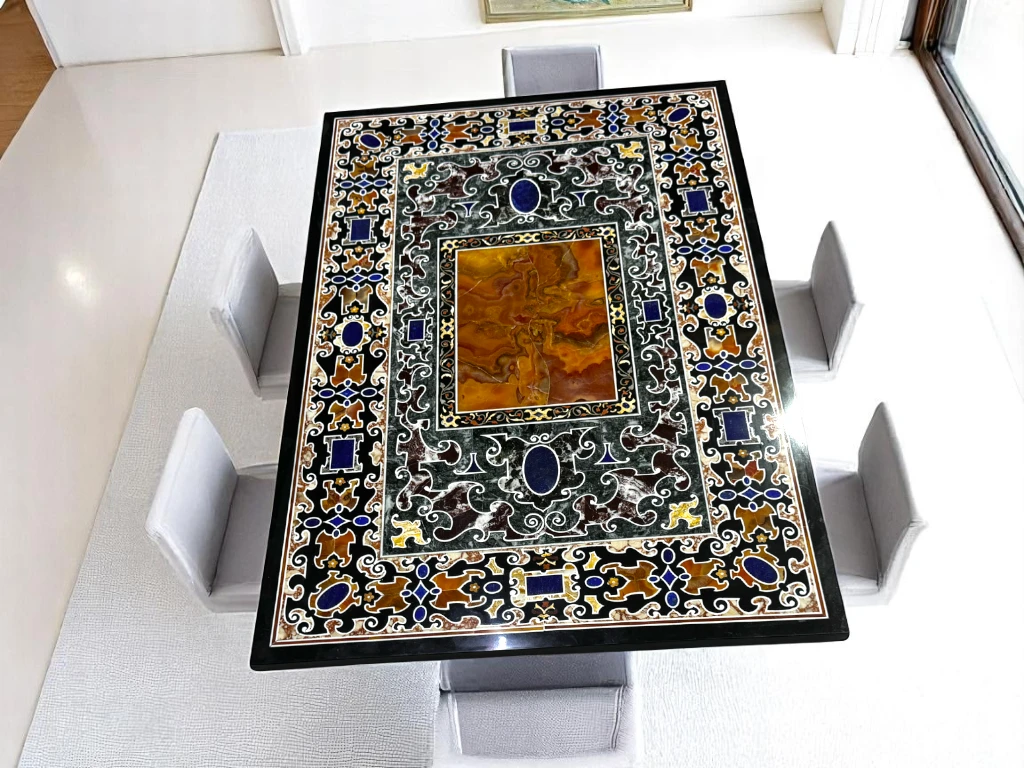 Luxury Marble Dining Table Hallway Interior 