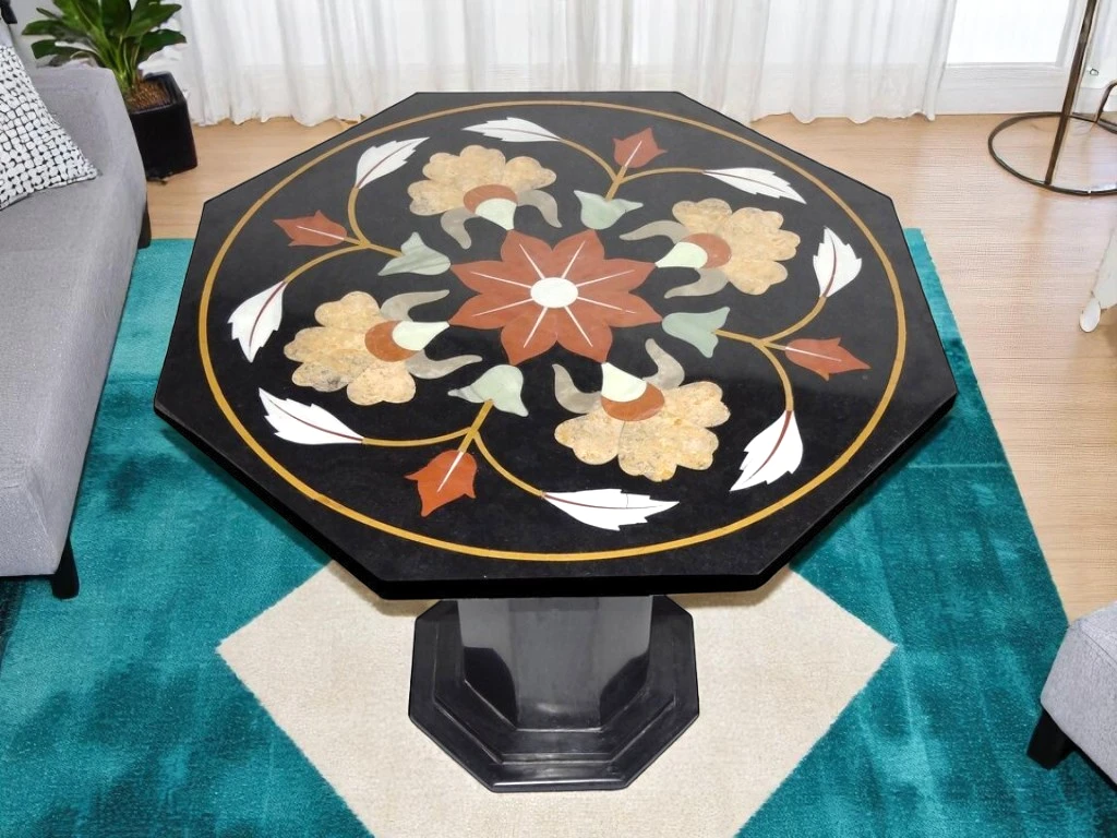  Luxury Pietradura Marble Coffee Table with Stand