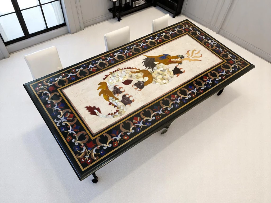 Luxury Rectangular Marble Dining Table - Vedant Artisans