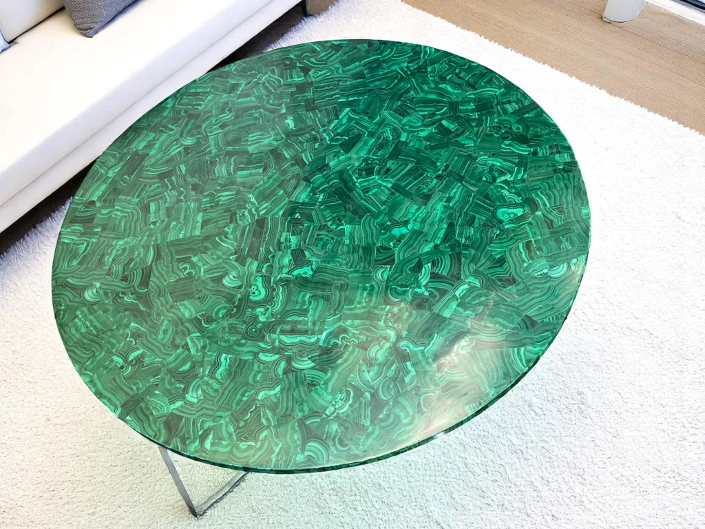 Malachite Marble Round Table : Home & Living Perfect Centerpiece