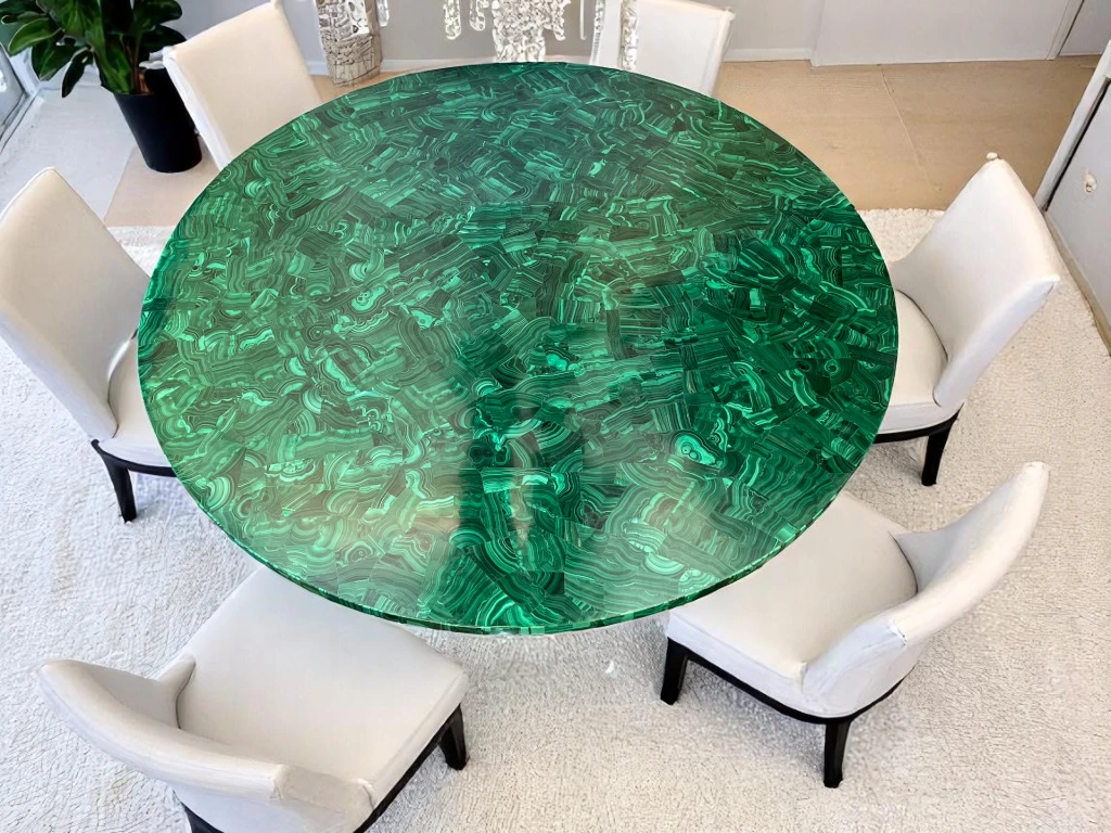 Malachite Marble Round Table : Home & Living Perfect Centerpiece