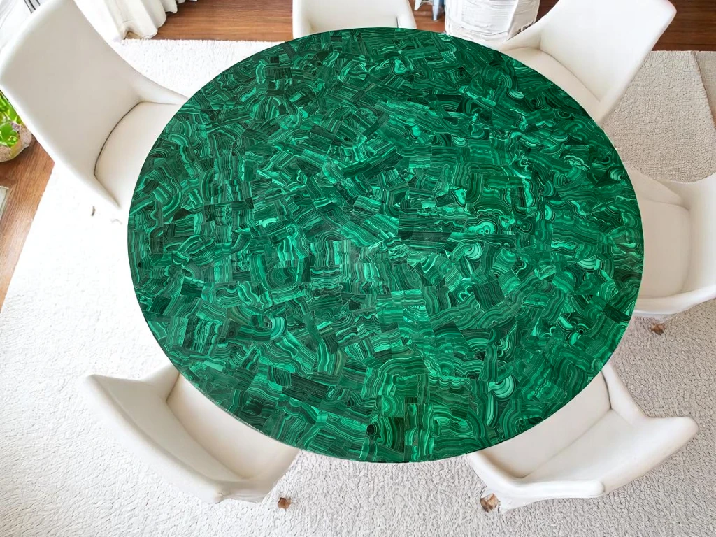 Malachite Marble Round Table : Home & Living Perfect Centerpiece