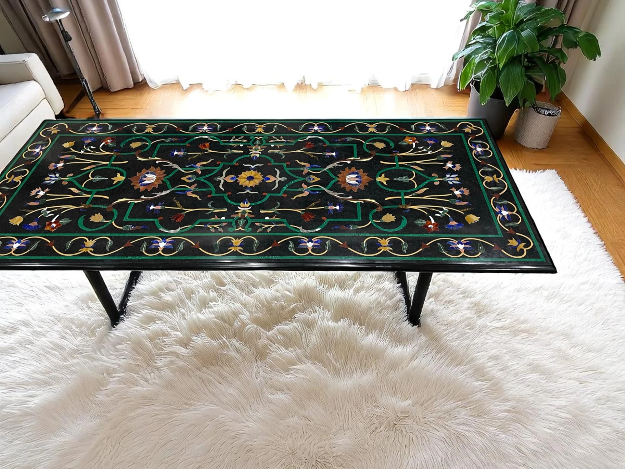 Marble Side Table Tops with Gemstone Inlay – Shop Now