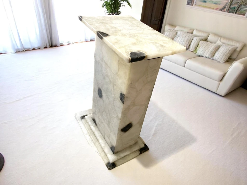 Modern White Agate Dining Table for Farmhouse Style