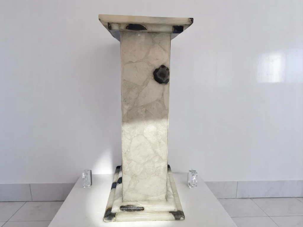 Modern White Agate Dining Table for Farmhouse Style