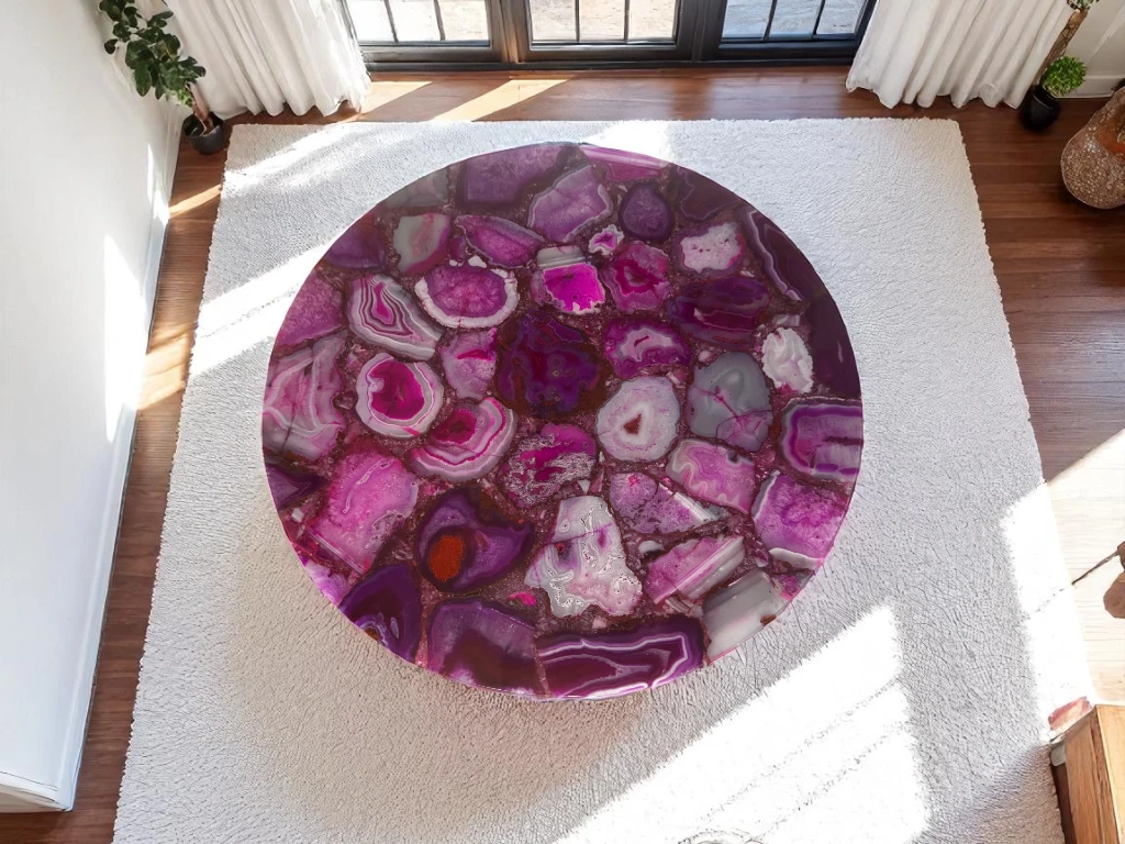  Pink Agate Side Table for Elegant Living Spaces