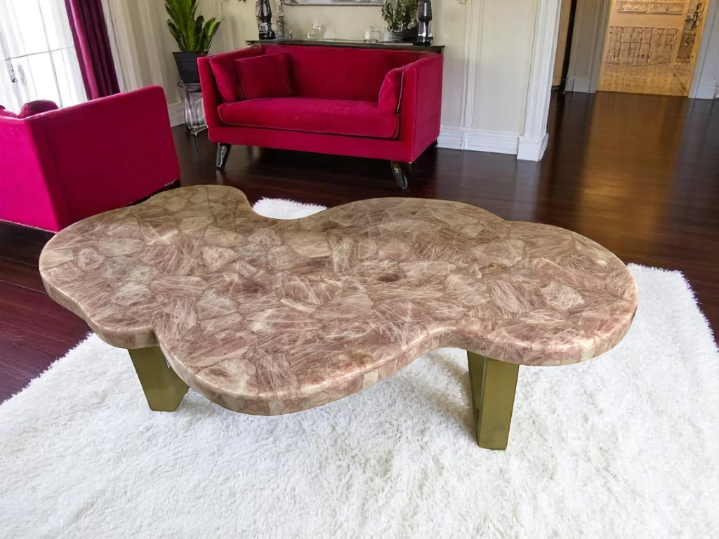 White Marble Side Table for Living Room