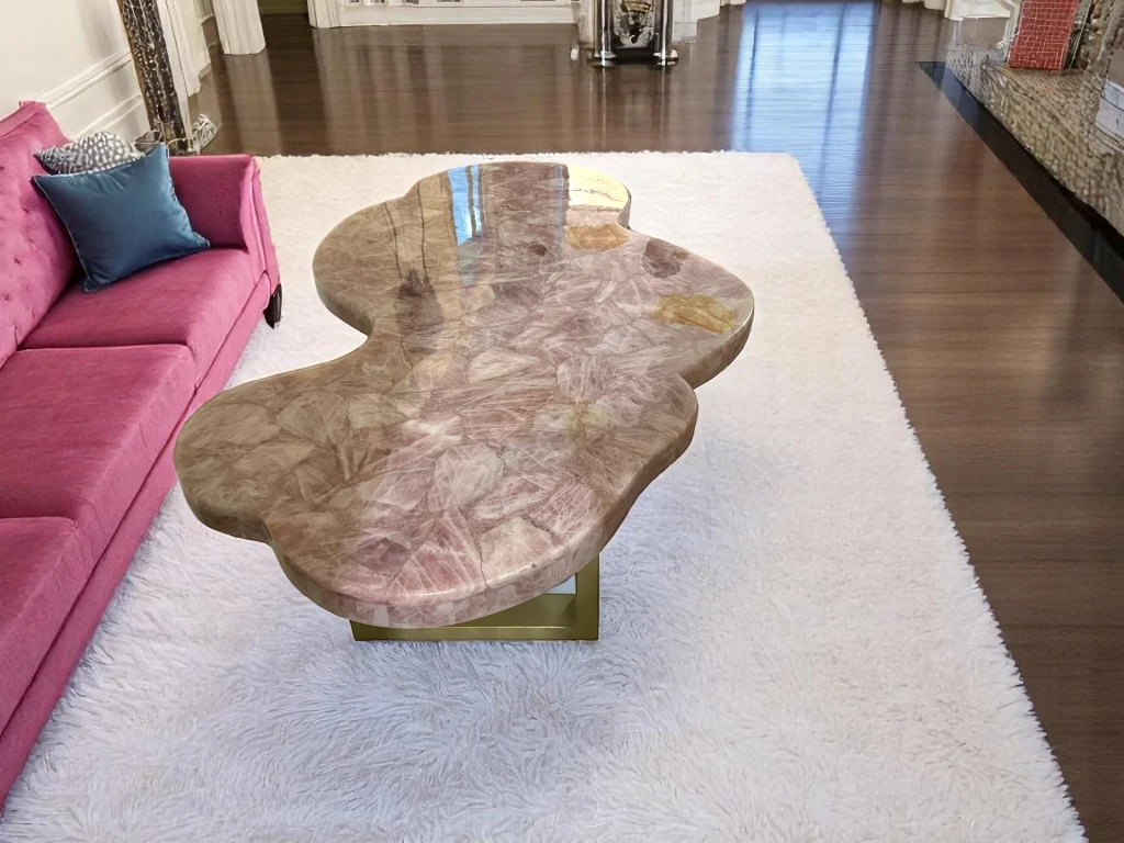 Rose Quartz Dining Table  - Vedant Artisans