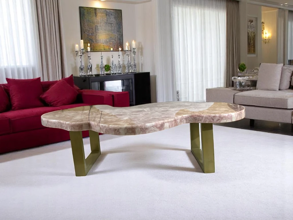 Rose Quartz Dining Table  - Vedant Artisans