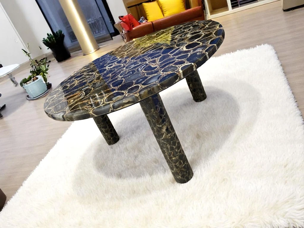 Round Agate Coffee Table : Vedantartisans