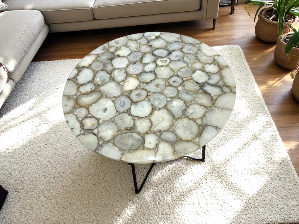 Round Agate Table Tops for Luxury Home Interiors 