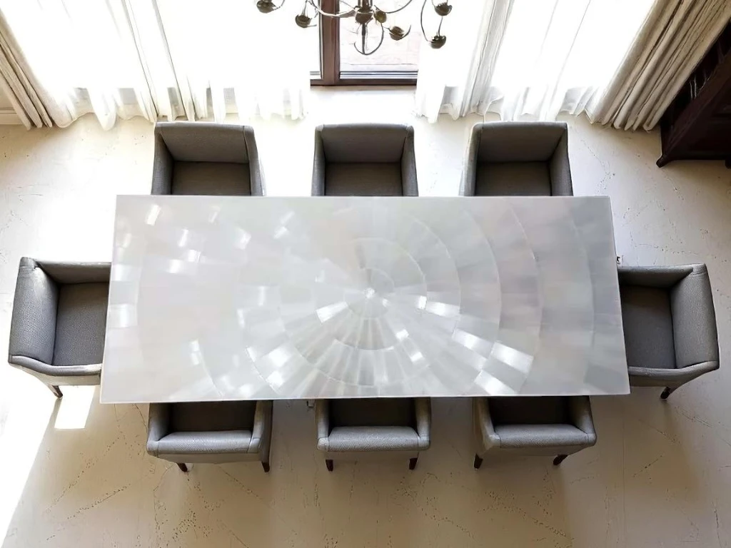 Selenite Handmade Dining Table Top 