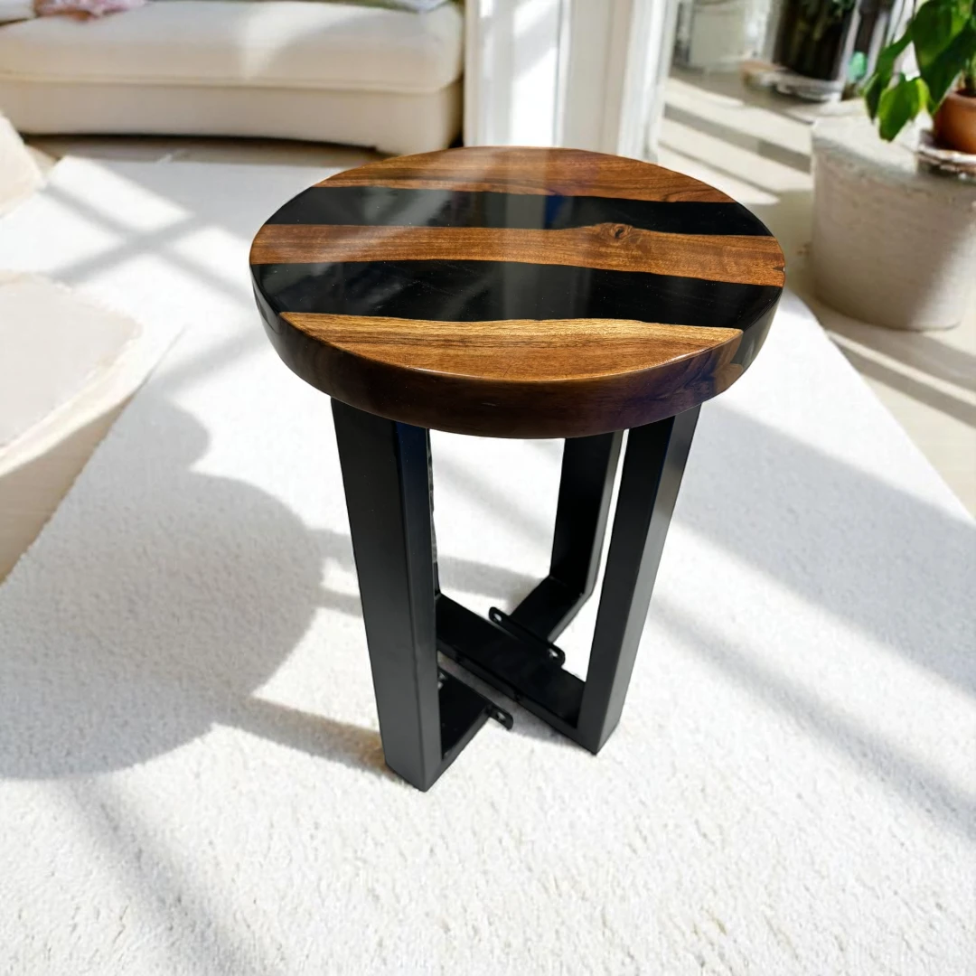 Solid Round Epoxy Table, Made by Vedant Artisans