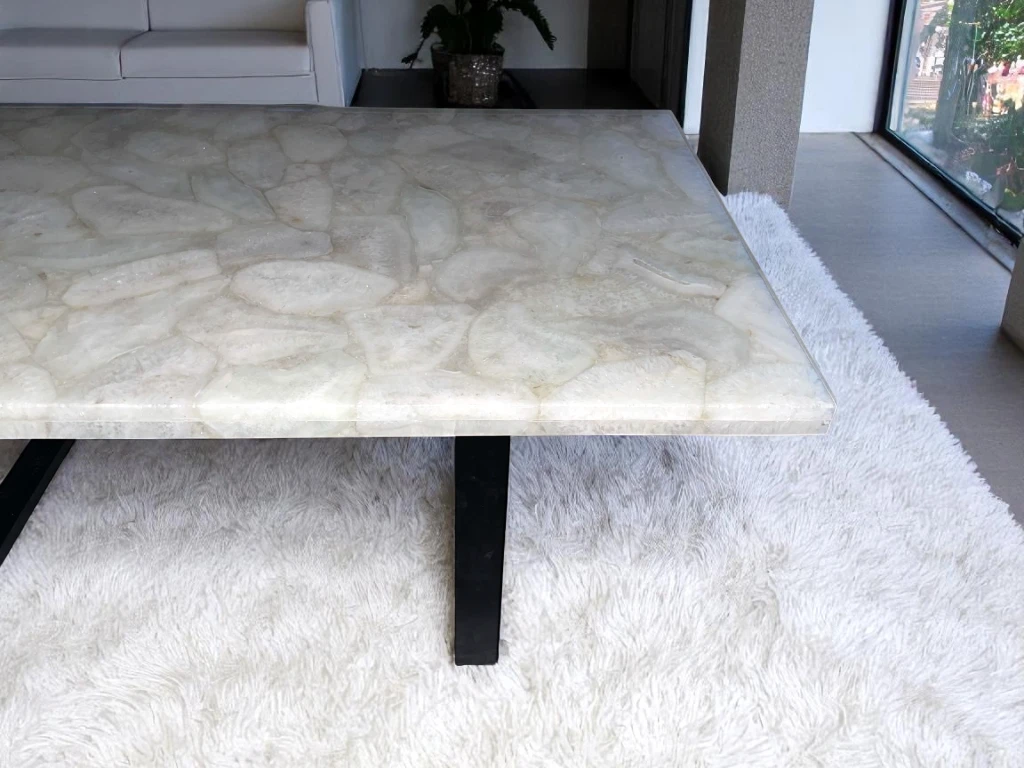 White Quartz Dining Table Rectangle Luxury Farmhouse & Home Furniture 